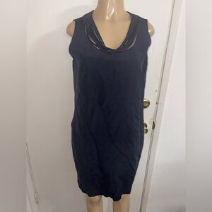 L.K. Bennett London Blue Linen Silk Lined Pencil Dress Size 6